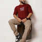 Maroon Death Core oversized drop-shoulder t-shirt with bold Death Core typography front print