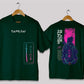 Blade hunter graphic oversized t-shirt in [dark green] for men and women in Pakistan with bold illustration