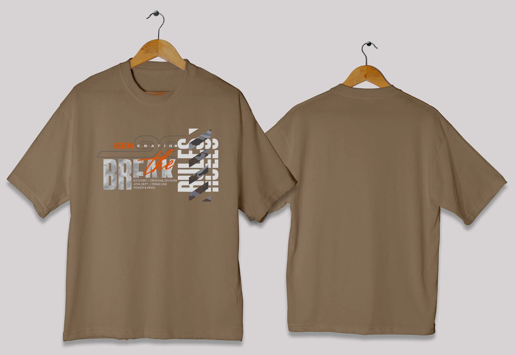 Break the rules typography oversized t-shirt in [cofee] for men and women in Pakistan with statement print