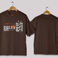 Break the rules typography oversized t-shirt in [chocolate brown] for men and women in Pakistan with statement print