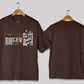 Break the rules typography oversized t-shirt in [chocolate brown] for men and women in Pakistan with statement print