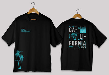 California graphic oversized t-shirt in [black] for men and women in Pakistan with palm typography design