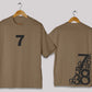 Minimal number 7 oversized t-shirt in coffee color for men and women in Pakistan with premium minimal style