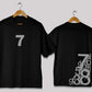 Minimal number 7 oversized t-shirt in black color for men and women in Pakistan with modern number print