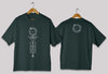 Vertical geometric symbol oversized t-shirt in [grey] for men and women in Pakistan with minimal abstract design