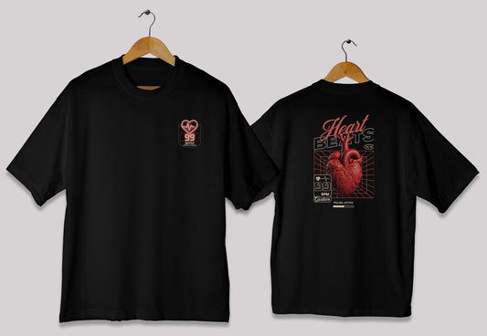 Heart Beats – 99 BPM Oversized Drop-Shoulder T-Shirt