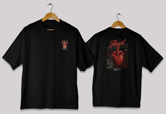 Heart Beats – 99 BPM Oversized Drop-Shoulder T-Shirt