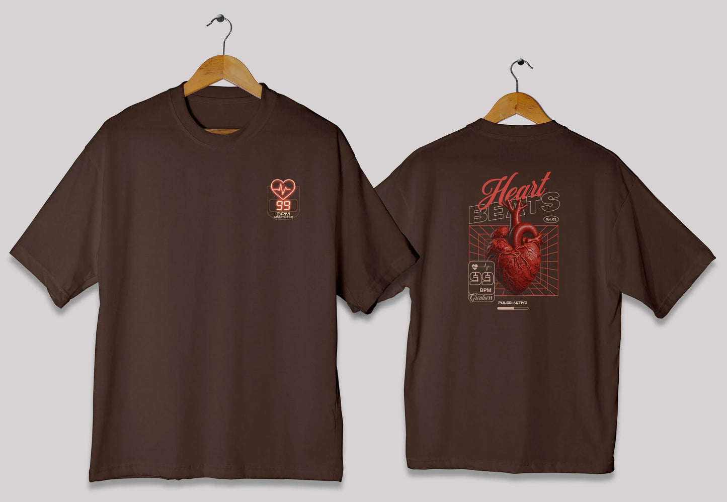 Heart Beats – 99 BPM Oversized Drop-Shoulder T-Shirt