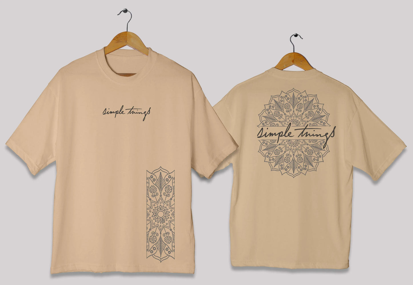 Simple Things Mandala Oversized Tee – Minimalist Zen Streetwear