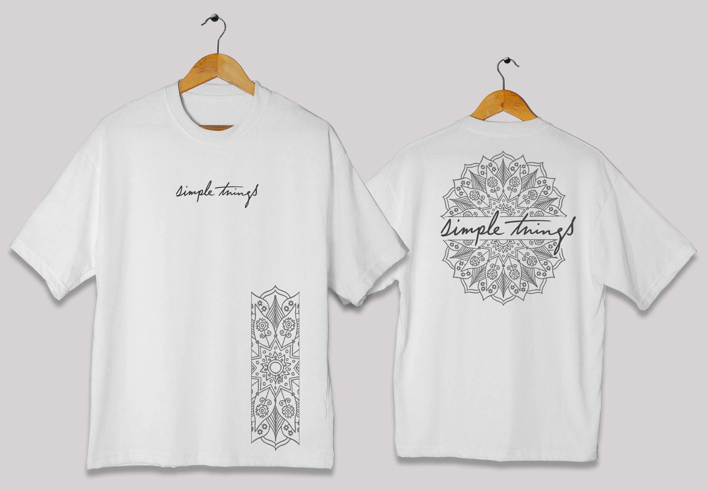 Simple Things Mandala Oversized Tee – Minimalist Zen Streetwear